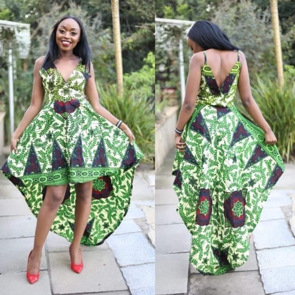Ankara high low sleeveless dress - Picture 4 of 4